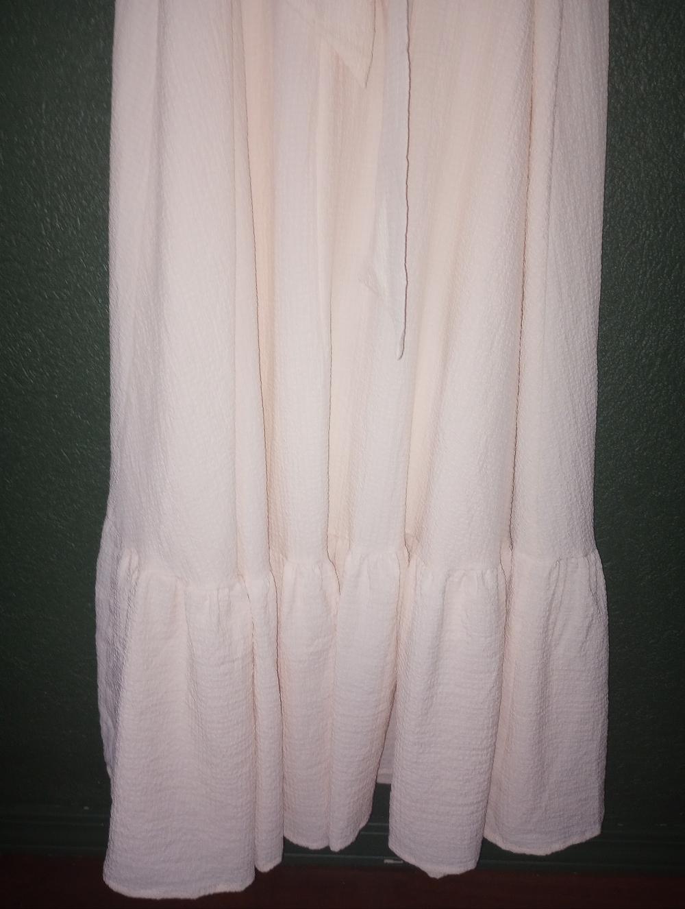 ASTR The Label Puff Sleeve Backless Blush Cream Maxi Dress Tie Back M - Picture 11 of 16